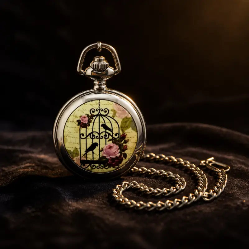 Orologio da tasca al quarzo mezzo cacciatore dipinto - Univers Gousset