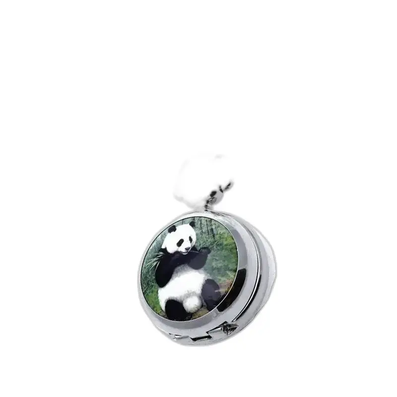 Ciondolo in argento vintage con design panda per collana di orologi Panda Style