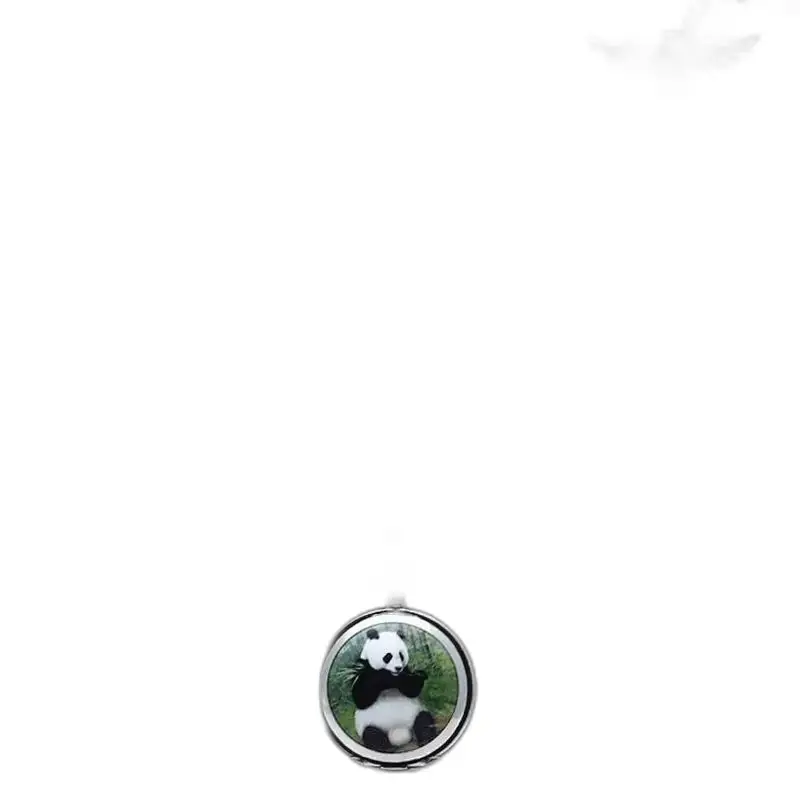 Elegante ciondolo Panda per collana orologio Panda stile vintage argento in argento