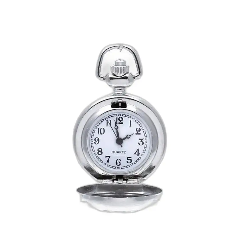 Orologio con collana panda in argento stile vintage con orologio al quarzo argento