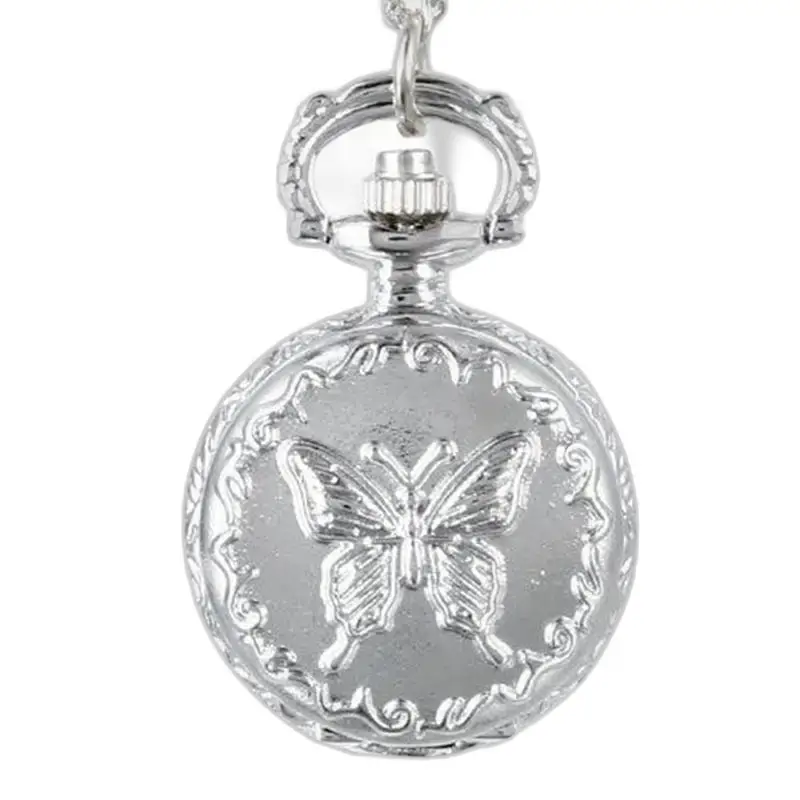 Orologio vintage con collana a farfalla in argento con affascinante design a farfalla in argento