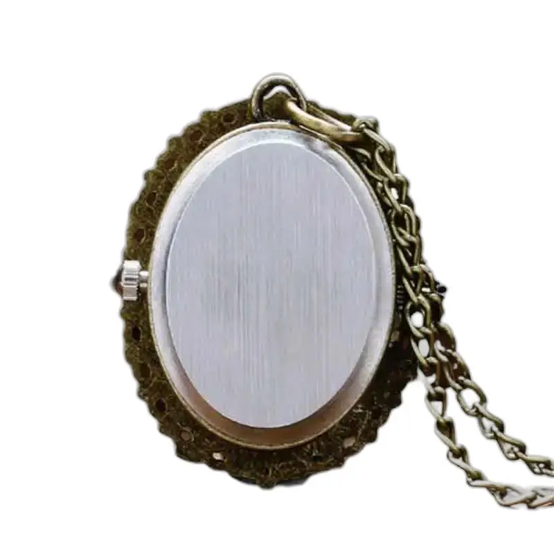 Elegante orologio con collana a farfalla orchidea con pendente ovale vintage