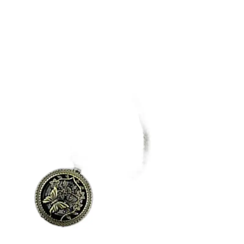 Ciondolo tondo in Bronzo per Collana Orologio Farfalla Vintage Elegante ed Unico