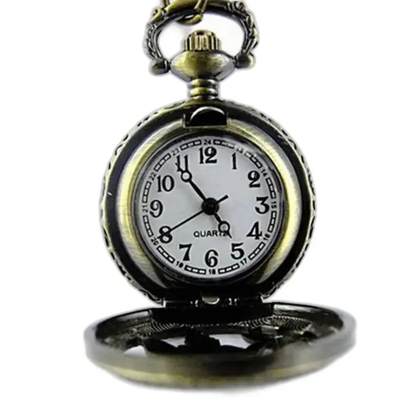 Orologio vintage con collana a farfalla in bronzo, elegante collana a farfalla e orologio con collana