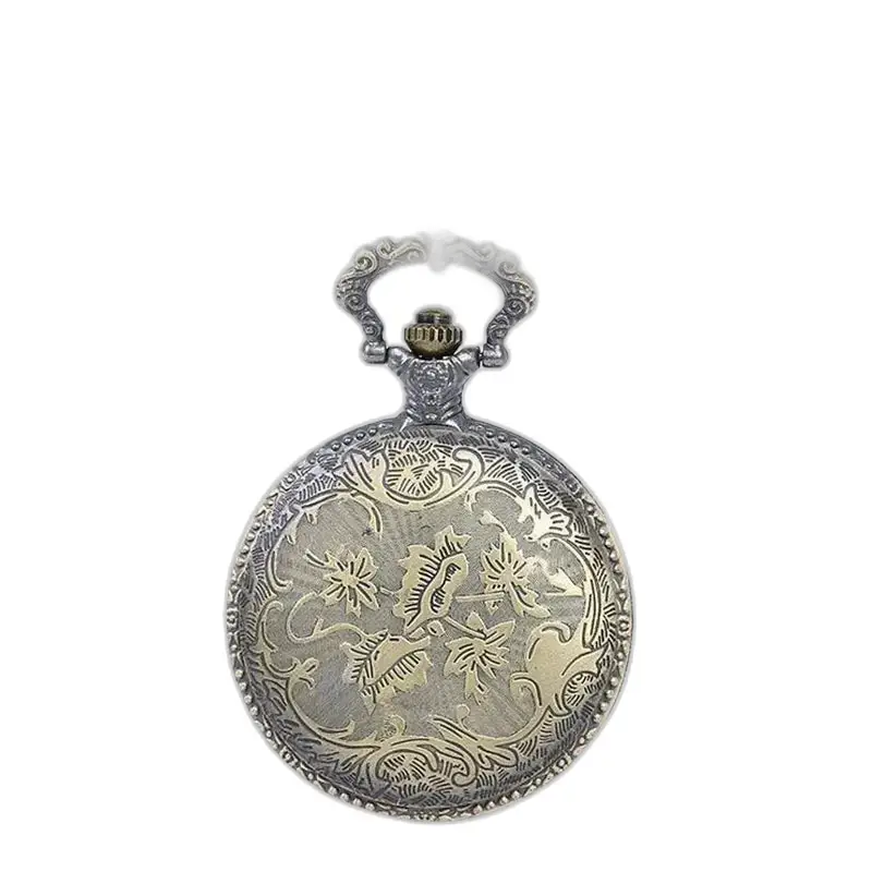 Orologio con collana Paris ornato da un orologio da tasca in argento con quadrante floreale
