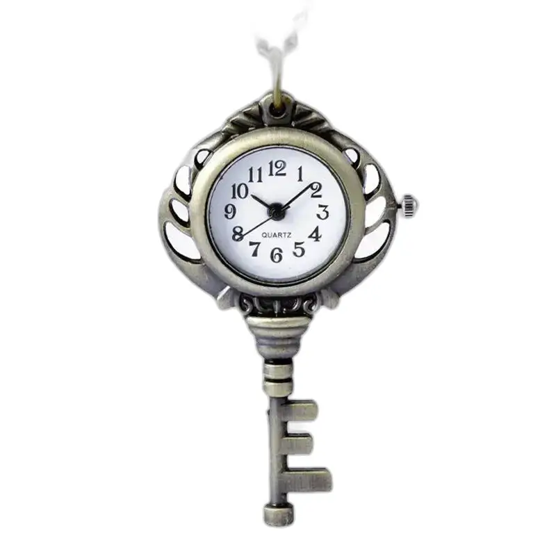 Orologio con collana e pendente in acciaio inossidabile con pendente a chiave