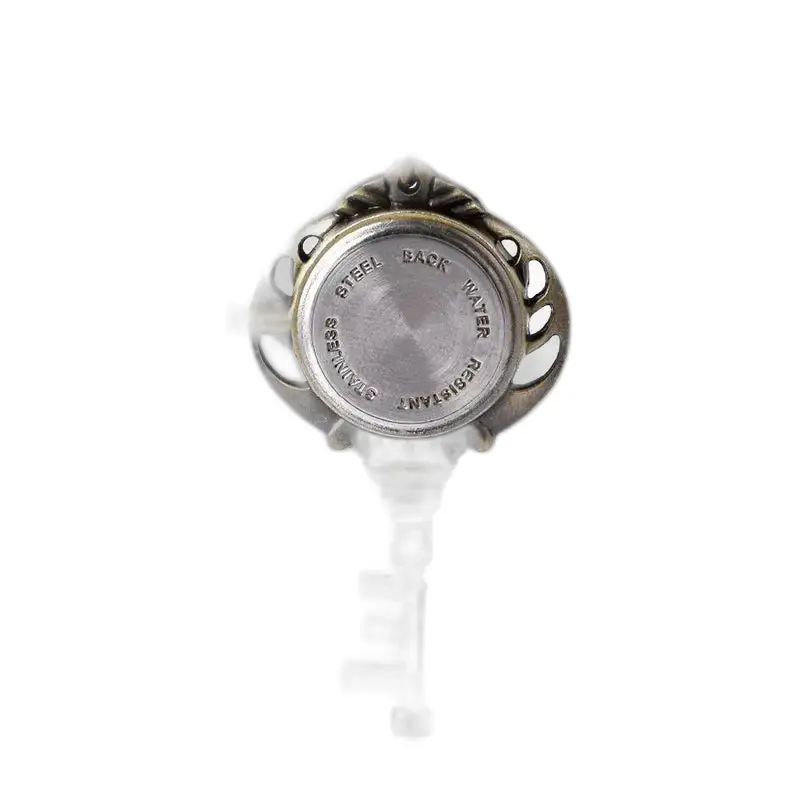 Orologio con collana e pendente in acciaio inossidabile con fiori dal design ornato