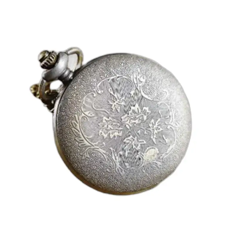 Elegante orologio con collana con pendente della dea rossa con disegno floreale in argento