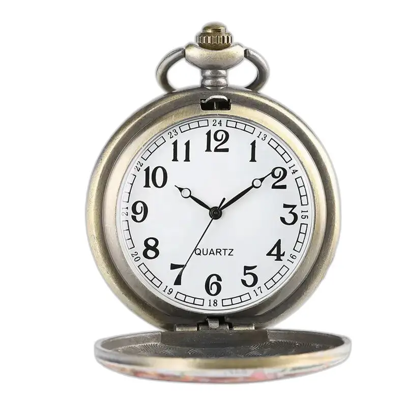 Orologio con collana con ciondolo a fiore con quadrante trasparente e orologio con collana vintage