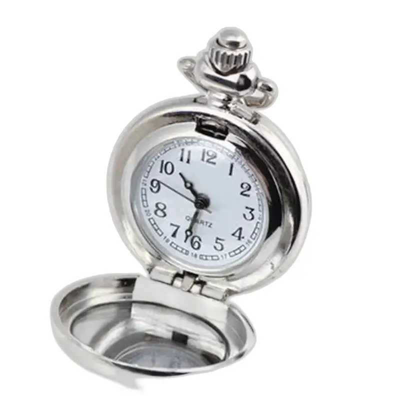 Orologio con collana con ciondolo a fiori colorati e orologio da tasca in acciaio inossidabile