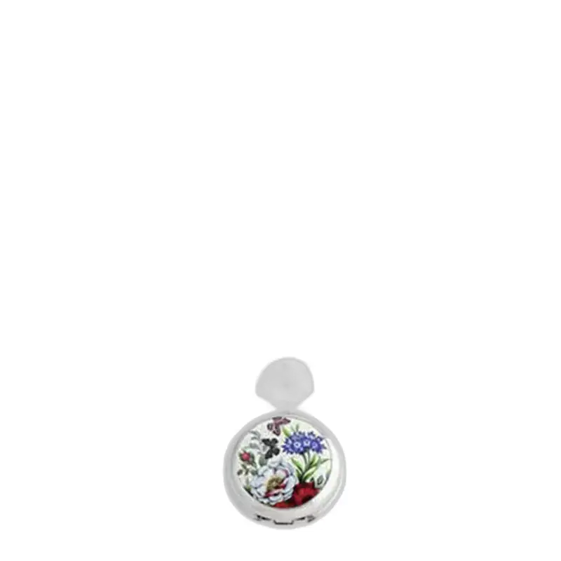 Ciondolo in acciaio inox con motivo floreale, ideale per un elegante orologio da collana