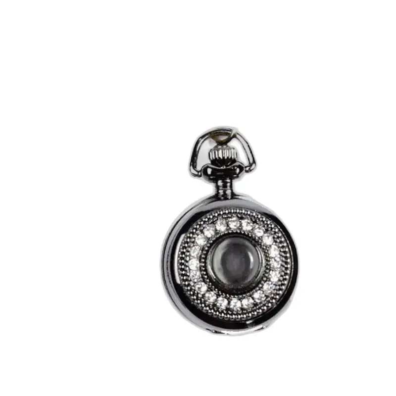 Orologio con collana e pendente al quarzo in acciaio inossidabile con elegante cassa argentata