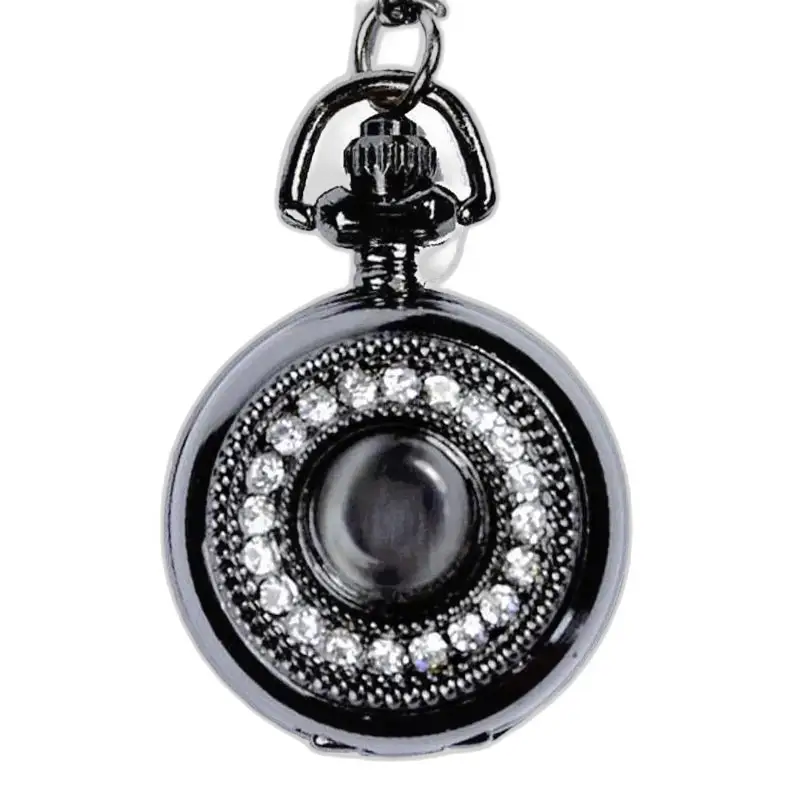 Orologio da collana in acciaio inossidabile con movimenti al quarzo e dettagli in cristallo