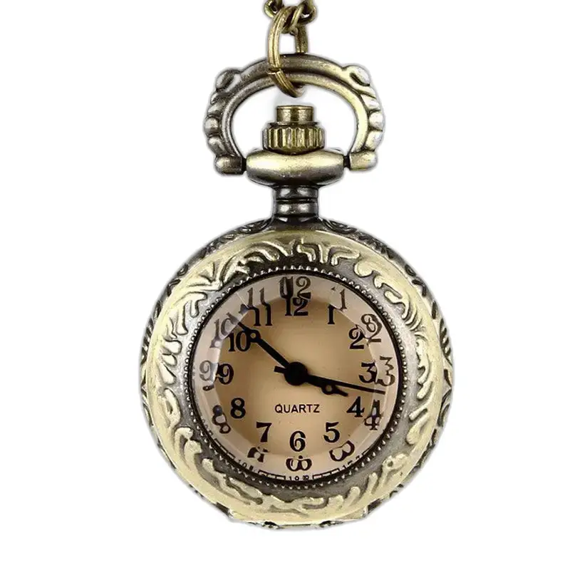 Orologio con collana vintage con pendente in bronzo al quarzo e dal design elegante e senza tempo