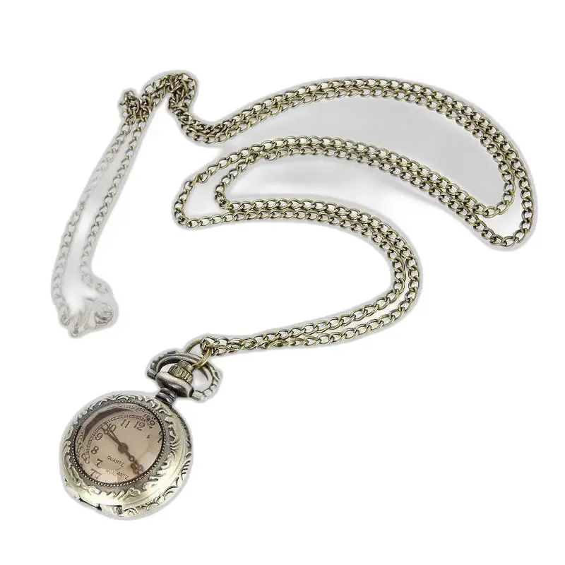 Orologio vintage con collana pendente con orologio in argento ed elegante catena