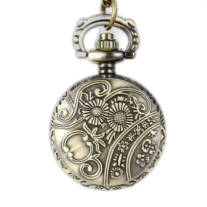 Orologio con collana con pendente vintage in bronzo con dettagli decorati e antichi