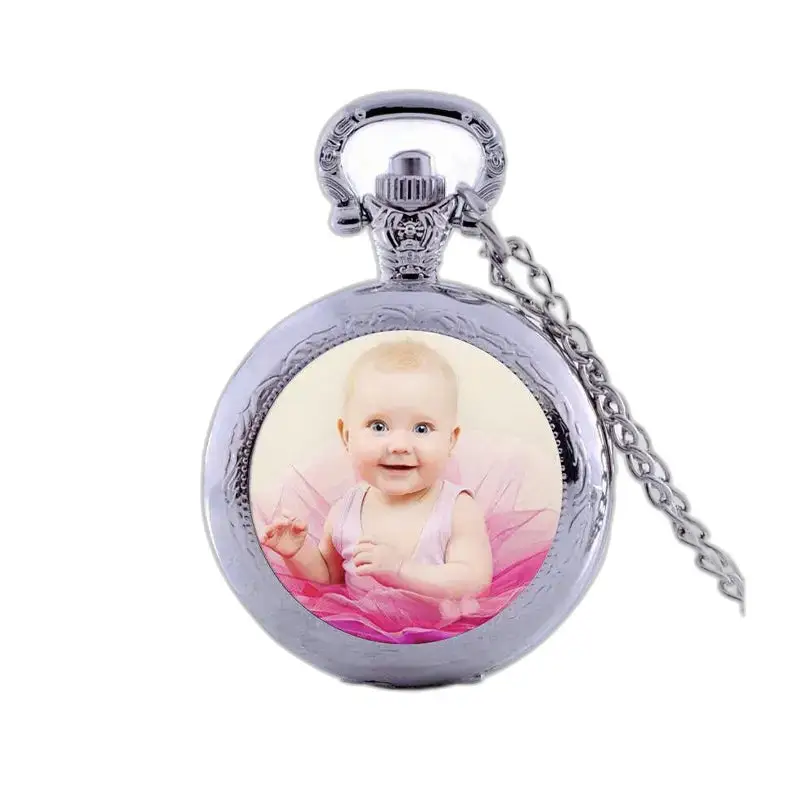 Elegante orologio da collana personalizzabile con foto del bambino integrata