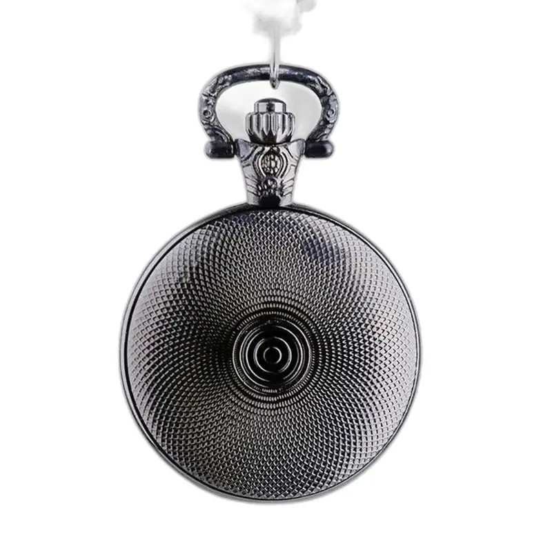 Orologio da collana personalizzato per uomo e donna, elegante orologio da tasca in metallo nero