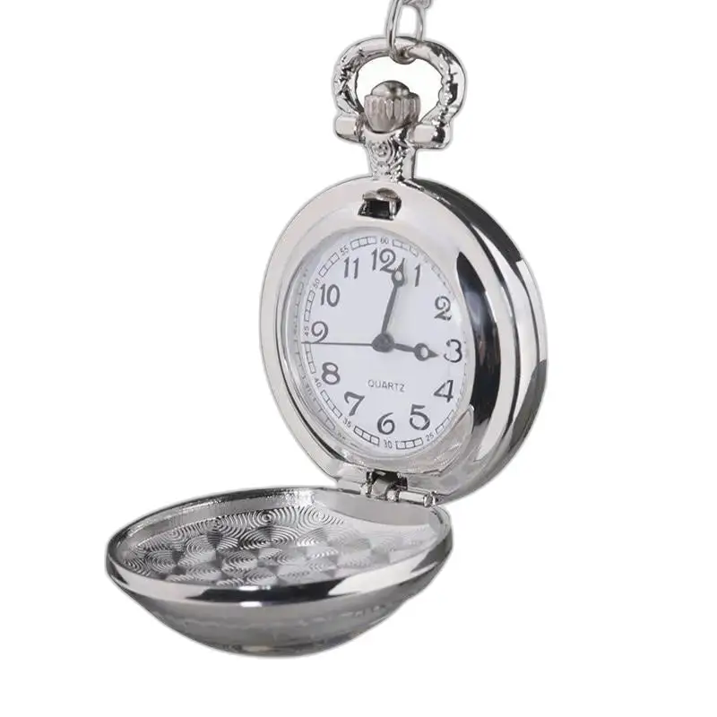 Orologio Collana Personalizzato per Uomo e Donna con coperchio aperto in argento