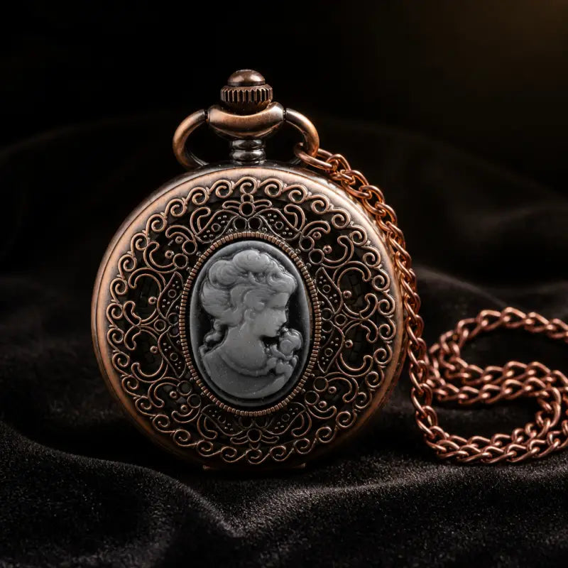 Collana vintage con orologio da tasca al quarzo da donna - Univers Gousset