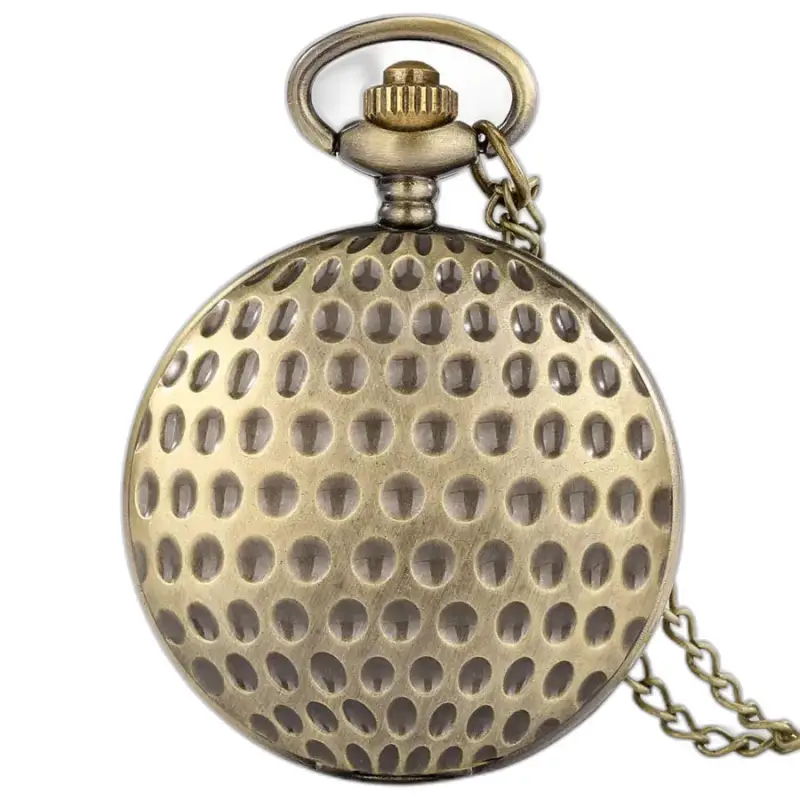 Orologio con collana al quarzo fantasia in bronzo con catena elegante ed elegante