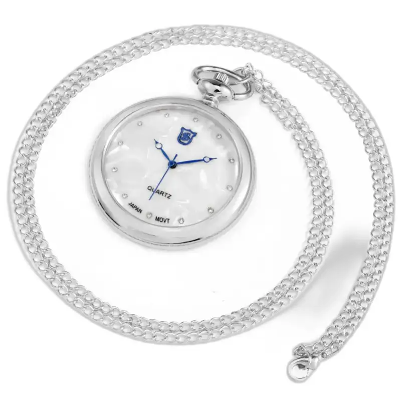 Orologio collana al quarzo con catena in argento, stile moderno ed elegante
