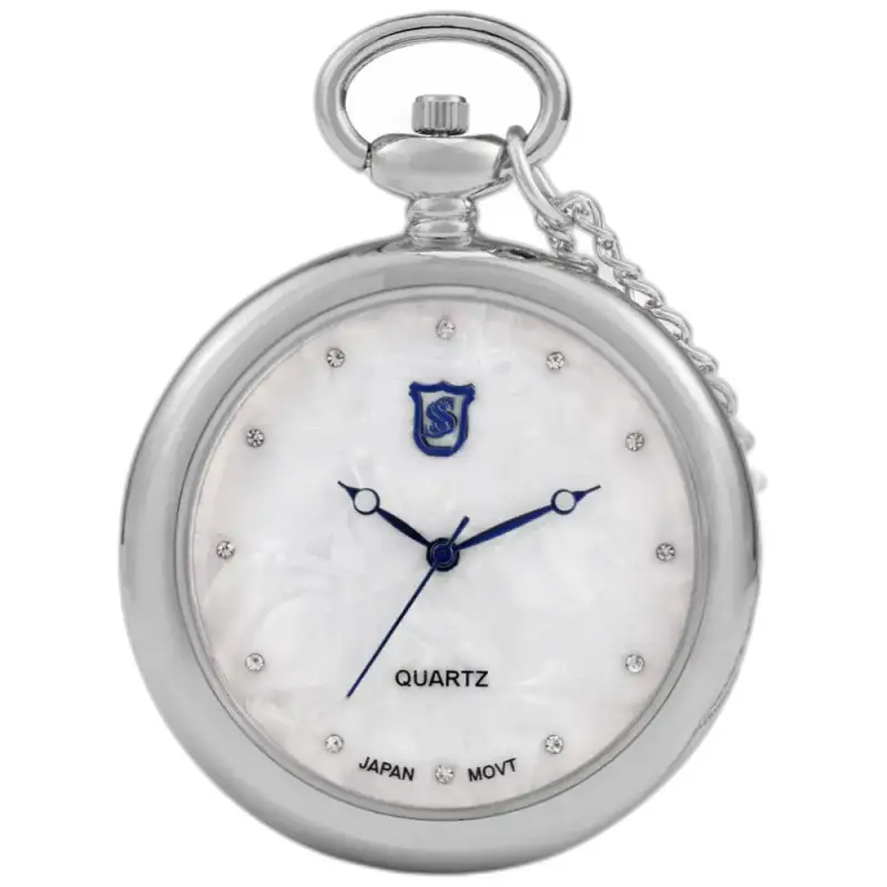 Orologio da donna moderno con collana al quarzo rosa con catena in argento e dettagli eleganti