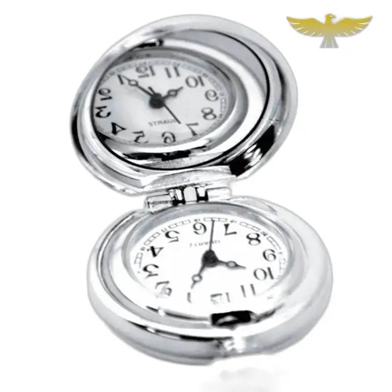 Orologio Marie con collana al quarzo per uomo e donna con orologio con collana in argento a doppia tasca