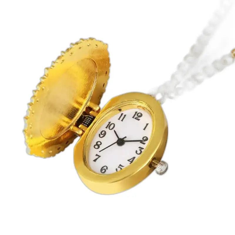 Orologio da collana Marie Vintage da donna al quarzo con orologio da collana e catena di perle dorate