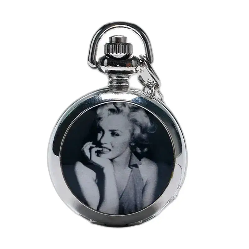 Orologio collana al quarzo con immagine di Marilyn Monroe per uno stile vintage femminile