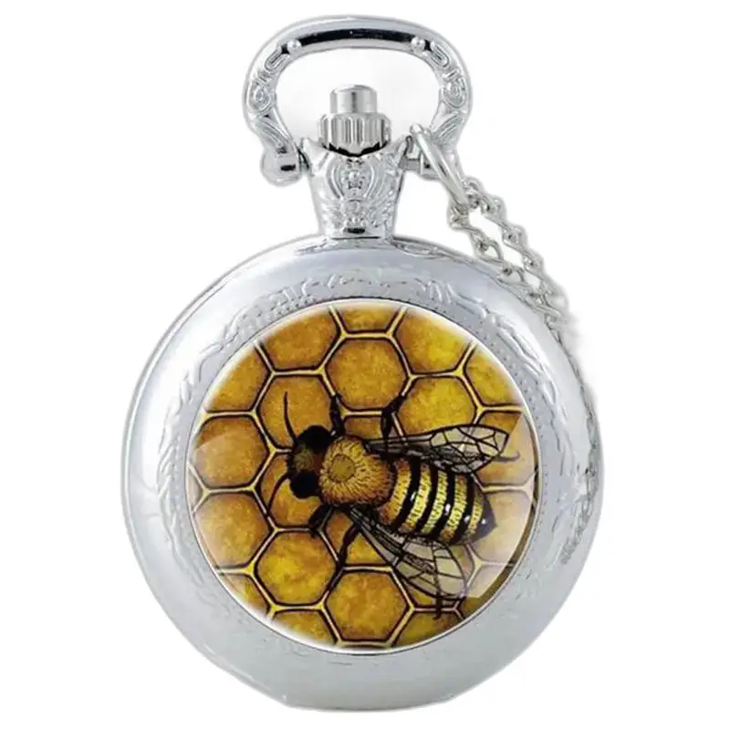 Orologio con collana Queen Bee con design ad alveare e ape in argento