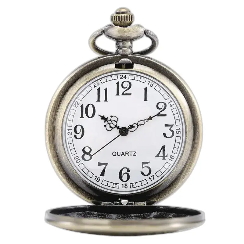 Orologio da donna con collana in bronzo vintage retrò con movimento al quarzo