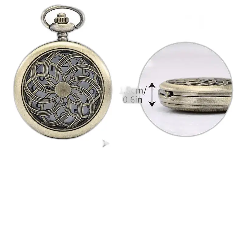 Orologio da donna con collana in bronzo vintage retrò con movimento al quarzo e decorativo