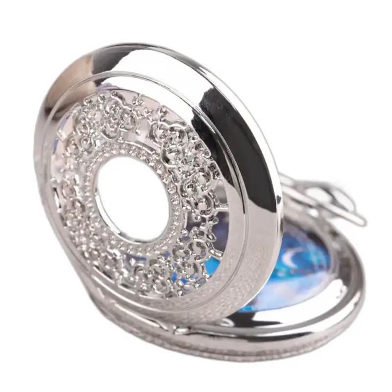 Orologio da collana romantico con orologio in argento decorato, stile elegante e reale