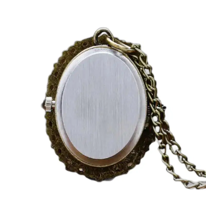 Elegante orologio con collana in rosa bianca con orologio pendente in stile antico e catena