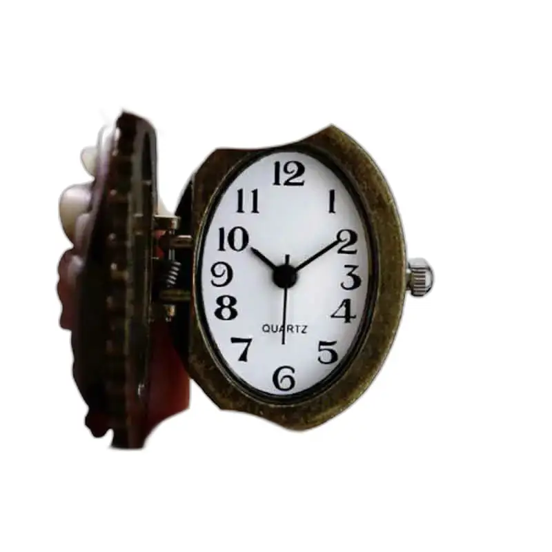 Elegante orologio con collana in rosa bianca e orologio da dito antico aperto