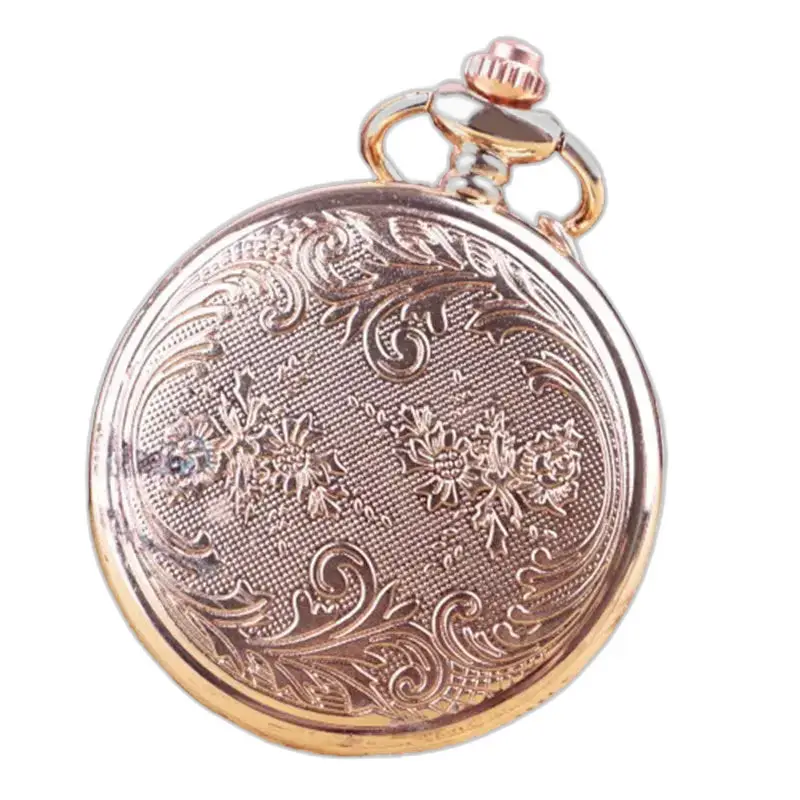 Montre Collier Rose Pretty Owls Vintage Femme avec une montre à gousset dorée ornée