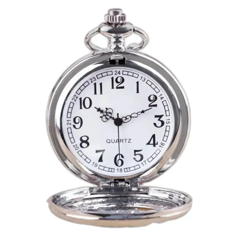 Orologio da donna con collana rosa vintage Pretty Owls con orologio da tasca in argento aperto