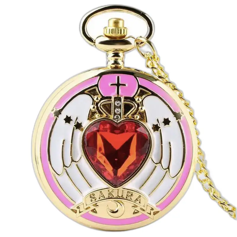 Orologio vintage con collana Sakura in oro, elegante pezzo unisex per tutti gli stili