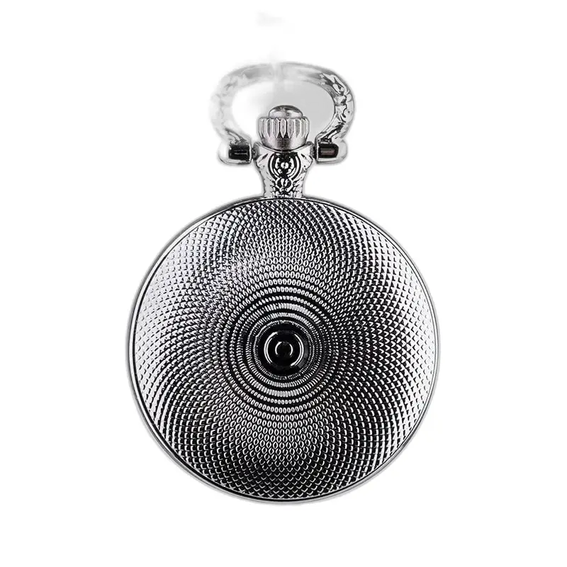 Orologio vintage con collana Steampunk in argento con elegante retro strutturato in argento