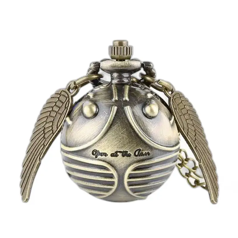 Orologio con collana boccino retrò con orologio con collana boccino d'oro in bronzo oro nero