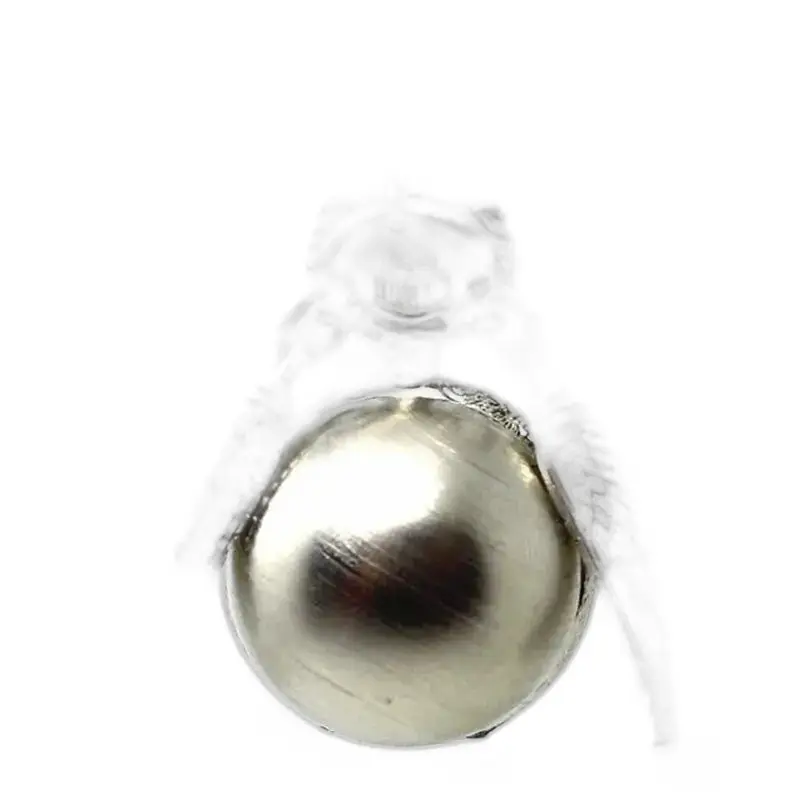Sfere metalliche lucide con lanugine bianche per l'orologio con collana Boccino d'Oro