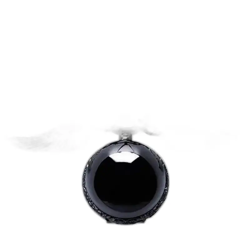 Bottiglia di profumo rotonda nera dell'orologio con collana Retro Snitch in bronzo oro nero