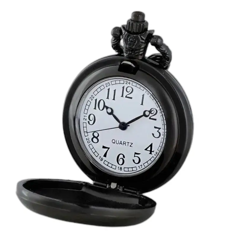 Orologio vintage con collana con albero della vita e orologio da tasca nero decorativo