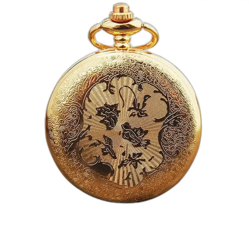 Orologio con collana con pendente in oro vintage chic con un elegante design da orologio in oro