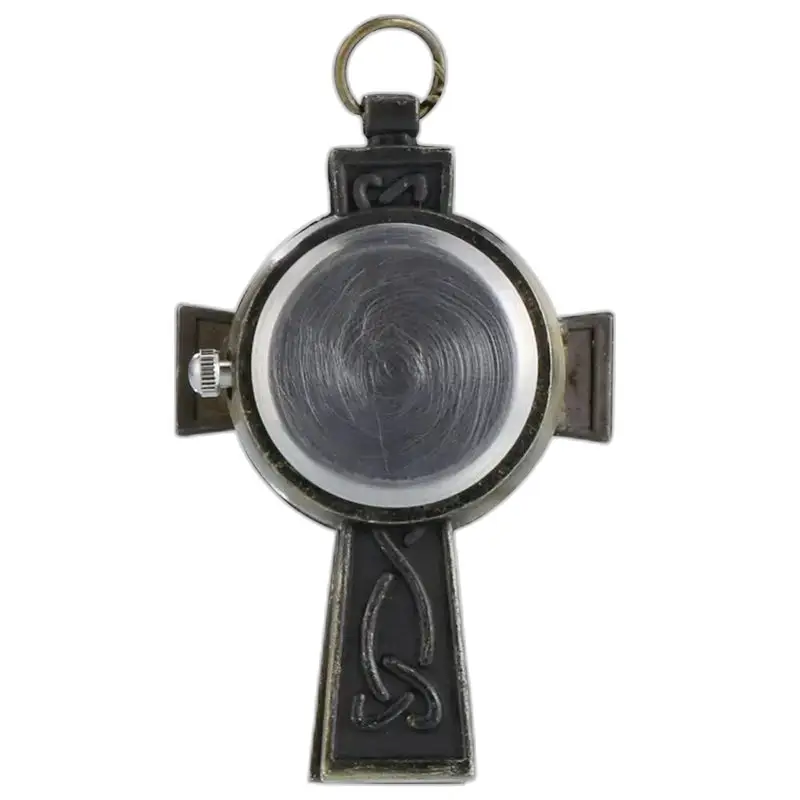 Orologio vintage con collana a croce in bronzo con elegante pendente a croce celtica