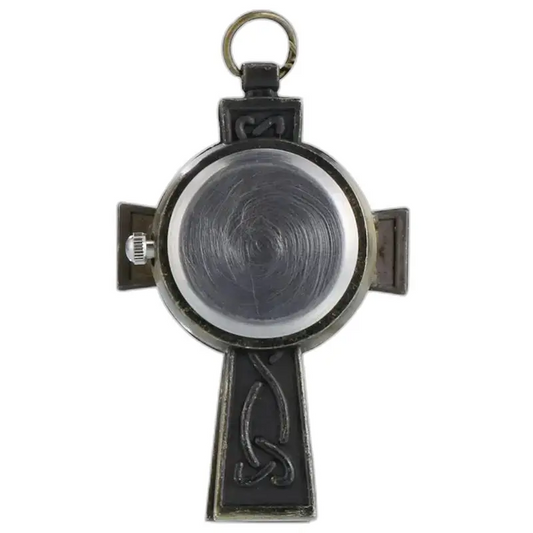 Orologio vintage con collana a croce in bronzo con elegante pendente a croce celtica