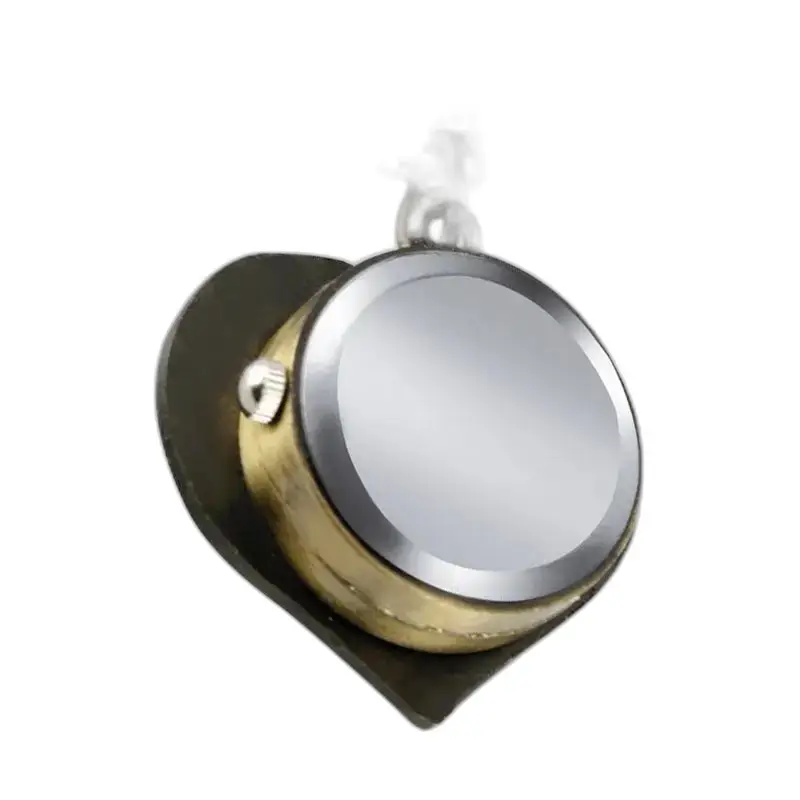 Ciondolo a forma di cuore con specchio rotondo per orologio da collana elettrico vintage