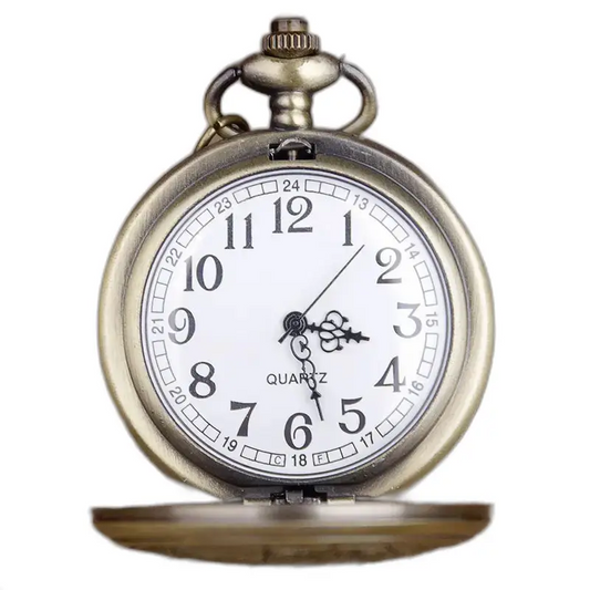 Orologio vintage con collana a forma di elefante con quadrante bianco ed elegante design antico
