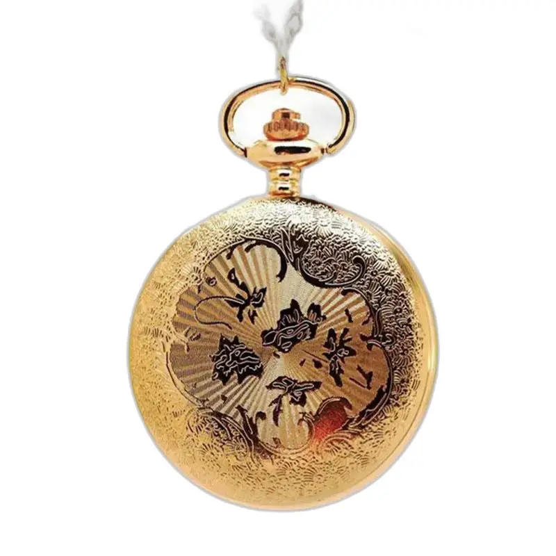 Orologio vintage da donna con collana con orologio in oro decorato e pietre preziose